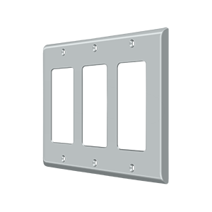 Triple Rocker Switch Plate by Deltana -  - Brushed Chrome - New York Hardware