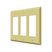 Triple Rocker Switch Plate by Deltana -  - Polished Brass - New York Hardware