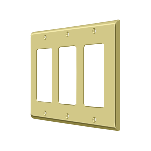 Triple Rocker Switch Plate by Deltana -  - Polished Brass - New York Hardware