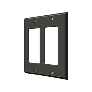 Double Rocker Switch Plate by Deltana -  - Oil Rubbed Bronze - New York Hardware