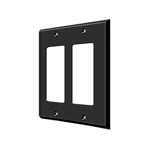 Double Rocker Switch Plate by Deltana -  - Paint Black - New York Hardware