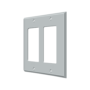 Double Rocker Switch Plate by Deltana -  - Brushed Chrome - New York Hardware
