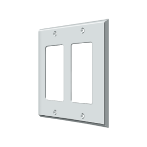 Double Rocker Switch Plate by Deltana -  - Polished Chrome - New York Hardware