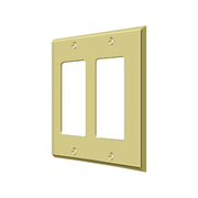 Double Rocker Switch Plate by Deltana -  - Polished Brass - New York Hardware