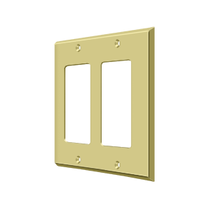 Double Rocker Switch Plate by Deltana -  - Polished Brass - New York Hardware