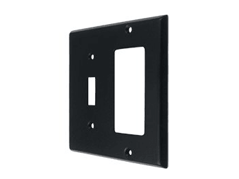 Single Switch and Single Rocker Combination Switch Plate - Black - New York Hardware Online