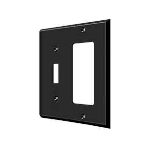 Single Toggle & Rocker Switch Plate by Deltana -  - Paint Black - New York Hardware