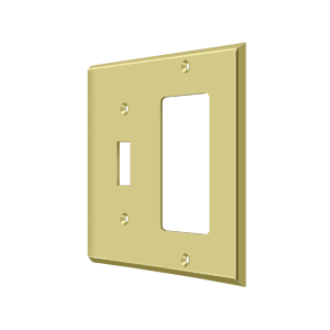 Single Toggle & Rocker Switch Plate by Deltana -  - Polished Brass - New York Hardware