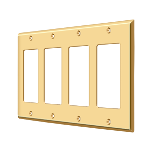 Quadruple Rocker Switch Plate by Deltana -  - PVD Polished Brass - New York Hardware