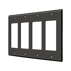 Quadruple Rocker Switch Plate by Deltana -  - Oil Rubbed Bronze - New York Hardware