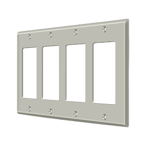 Quadruple Rocker Switch Plate by Deltana -  - Brushed Nickel - New York Hardware