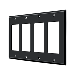 Quadruple Rocker Switch Plate by Deltana -  - Paint Black - New York Hardware