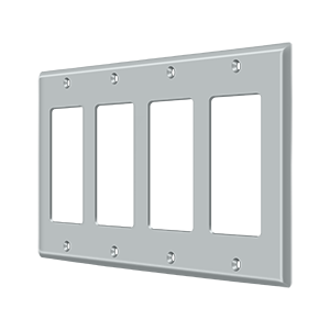 Quadruple Rocker Switch Plate by Deltana -  - Brushed Chrome - New York Hardware