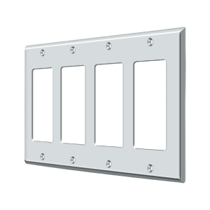 Quadruple Rocker Switch Plate by Deltana -  - Polished Chrome - New York Hardware