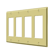 Quadruple Rocker Switch Plate by Deltana -  - Polished Brass - New York Hardware