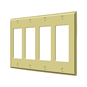 Quadruple Rocker Switch Plate by Deltana -  - Polished Brass - New York Hardware