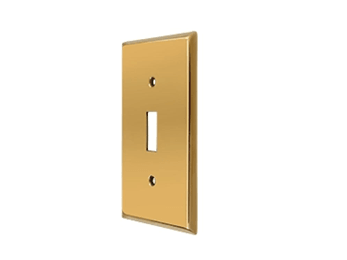 Single Toggle Standard Switch Plate - PVD - Polished Brass - New York Hardware Online