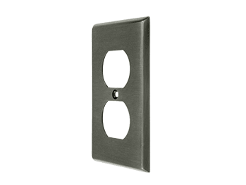 Duplex Outlet Switch Plate - Pewter - New York Hardware Online
