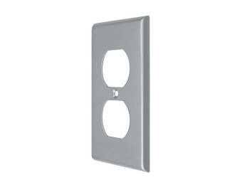 Duplex Outlet Switch Plate - Brushed Chrome - New York Hardware Online