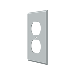 Double Outlet Switch Plate by Deltana -  - Brushed Chrome - New York Hardware
