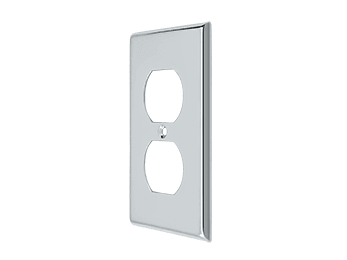 Duplex Outlet Switch Plate - Polished Chrome - New York Hardware Online