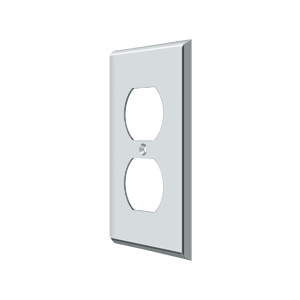 Double Outlet Switch Plate by Deltana -  - Polished Chrome - New York Hardware