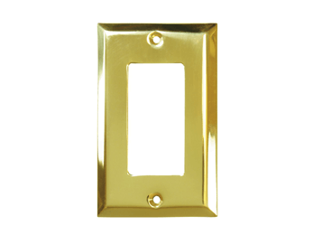 Single Rocker Switch Plate - PVD - Polished Brass - New York Hardware Online