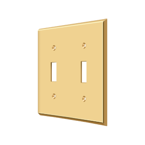 Double Toggle Switch Plate  by Deltana -  - PVD Polished Brass - New York Hardware