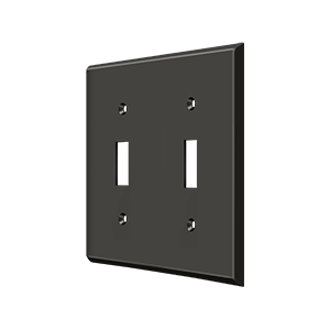 Double Toggle Switch Plate  by Deltana -  - Oil Rubbed Bronze - New York Hardware