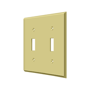 Double Toggle Switch Plate  by Deltana -  - Polished Brass - New York Hardware