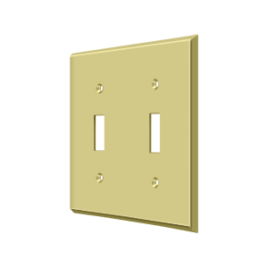 Double Toggle Switch Plate  by Deltana -  - Polished Brass - New York Hardware