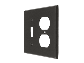 SingleToggle Switch and Duplex Outlet Switch Plate - Oil Rubbed Bronze - New York Hardware Online