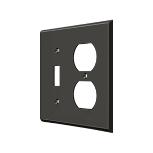Single Toggle Switch & Double Outlet Plate by Deltana -  - Oil Rubbed Bronze - New York Hardware
