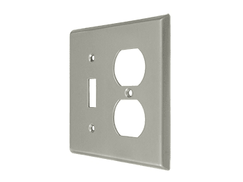 SingleToggle Switch and Duplex Outlet Switch Plate - Satin Nickel - New York Hardware Online