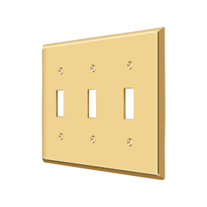Triple Toggle Switch Plate by Deltana -  - PVD Polished Brass - New York Hardware