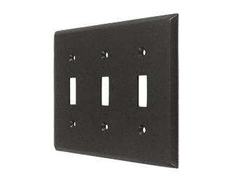 Triple Toggle Standard Switch Plate - Oil Rubbed Bronze - New York Hardware Online