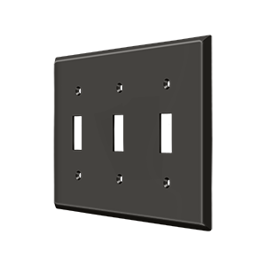 Triple Toggle Switch Plate by Deltana -  - Oil Rubbed Bronze - New York Hardware