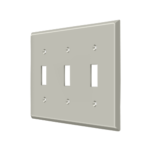 Triple Toggle Switch Plate by Deltana -  - Brushed Nickel - New York Hardware