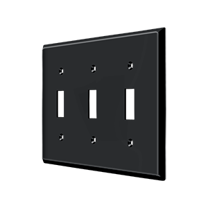 Triple Toggle Switch Plate by Deltana -  - Paint Black - New York Hardware