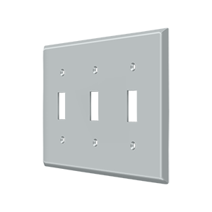 Triple Toggle Switch Plate by Deltana -  - Brushed Chrome - New York Hardware