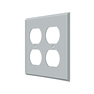 Quadruple Outlet Switch Plate by Deltana -  - Brushed Chrome - New York Hardware