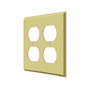 Quadruple Outlet Switch Plate by Deltana -  - Polished Brass - New York Hardware