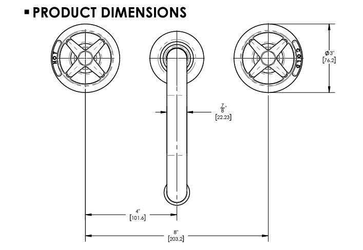 WORKS Widespread Faucet - Low Spout Wheel Cross Handles by Phylrich - New York Hardware