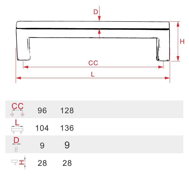 Square Bar Pull  - Del Mar Hardware - New York Hardware