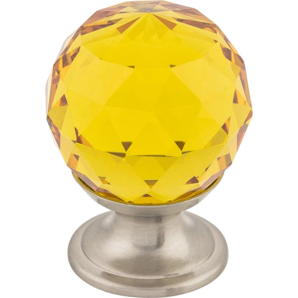 Amber Crystal Knob by Top Knobs - Brushed Satin Nickel - New York Hardware