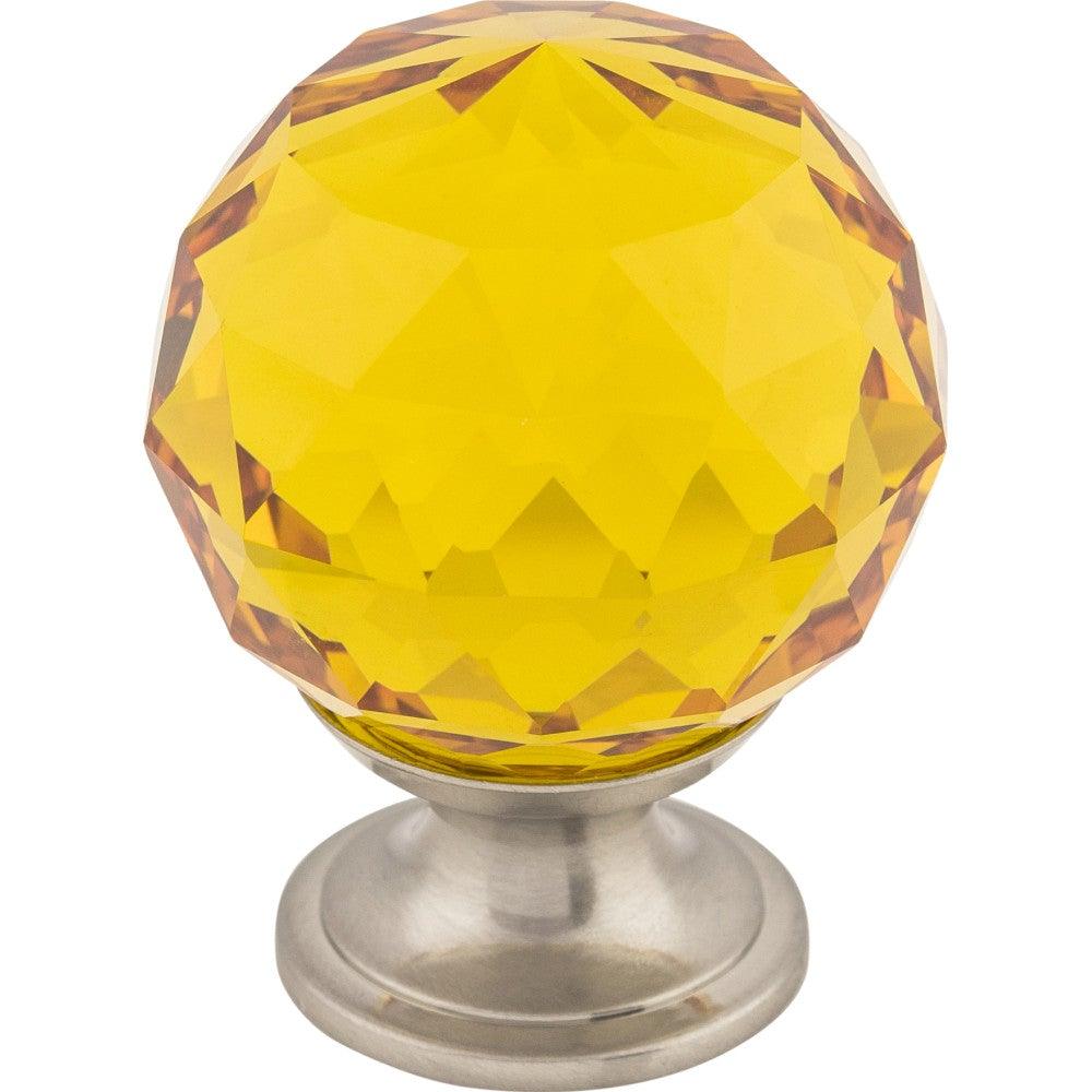 Amber Crystal Knob by Top Knobs - Brushed Satin Nickel - New York Hardware
