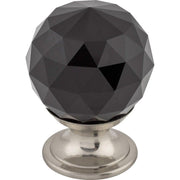 Black Crystal Knob by Top Knobs - Brushed Satin Nickel - New York Hardware