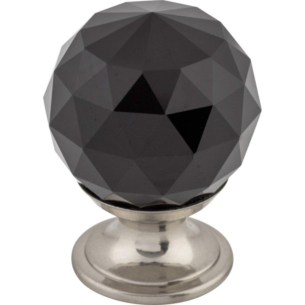 Black Crystal Knob by Top Knobs - Brushed Satin Nickel - New York Hardware