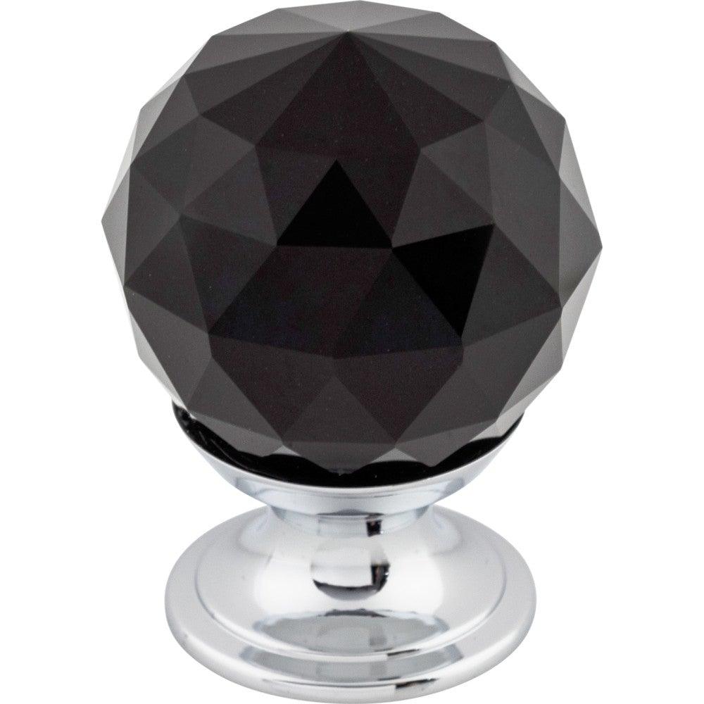 Black Crystal Knob by Top Knobs - Polished Chrome - New York Hardware