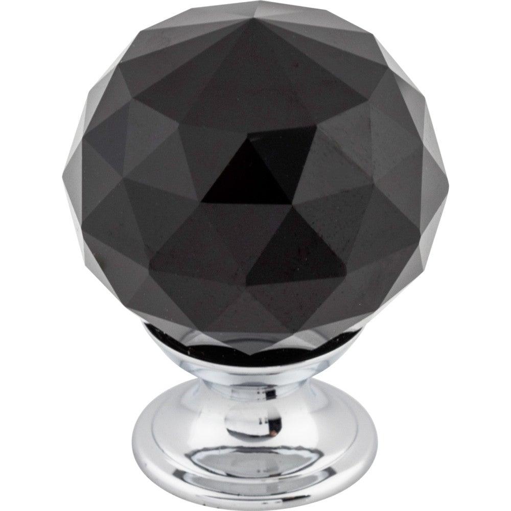 Black Crystal Knob by Top Knobs - Polished Chrome - New York Hardware